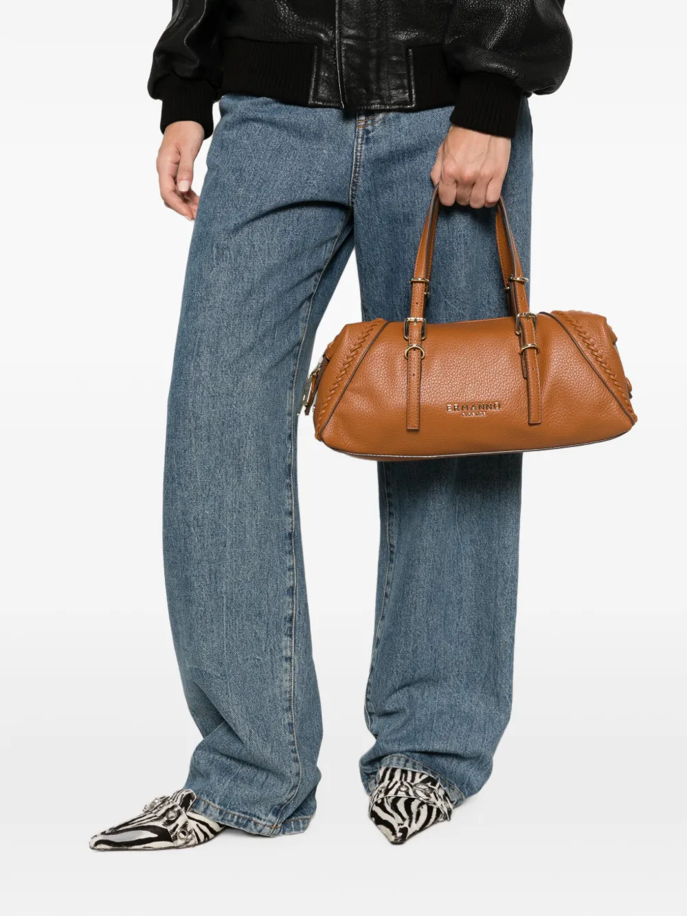 ERMANNO FIRENZE Leren shopper Bruin