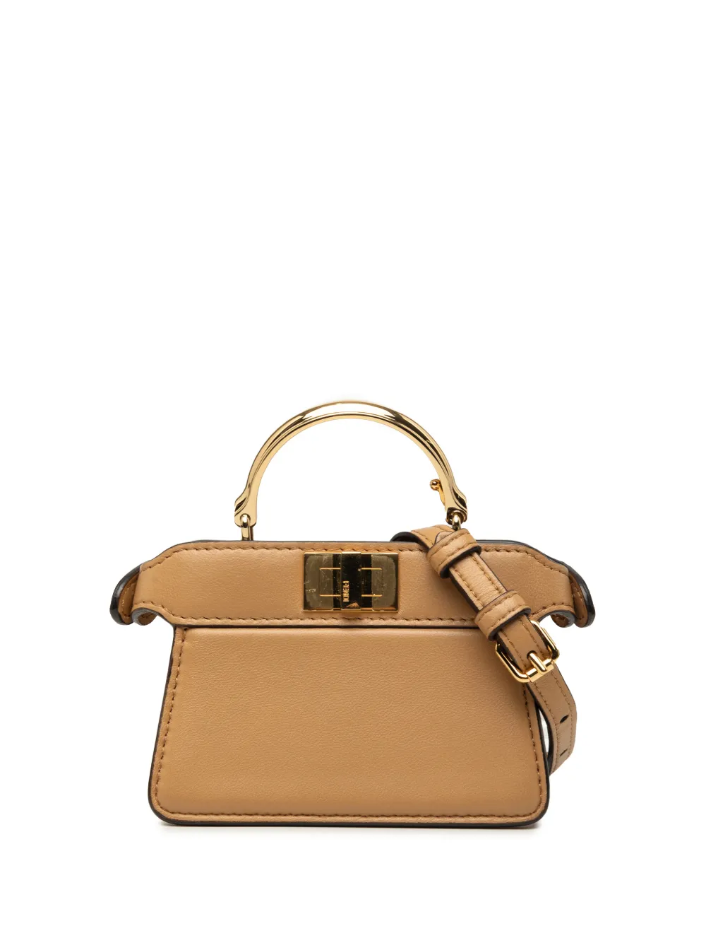 Fendi Pre-Owned 2010-2026 Nano Calfskin Peekaboo ISeeU Maxi Handle satchel - Marrone