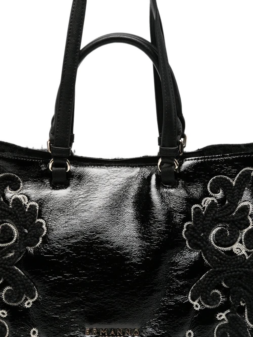 ERMANNO FIRENZE large embroidered tote bag Zwart