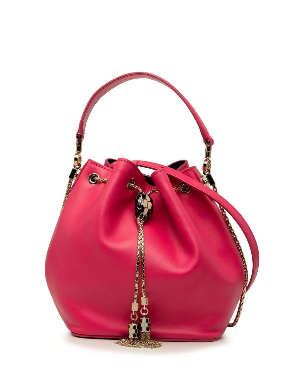 Bvlgari Pre-Owned 2010-2026 Leather Serpenti Forever Bucket Bag satchel - Pink