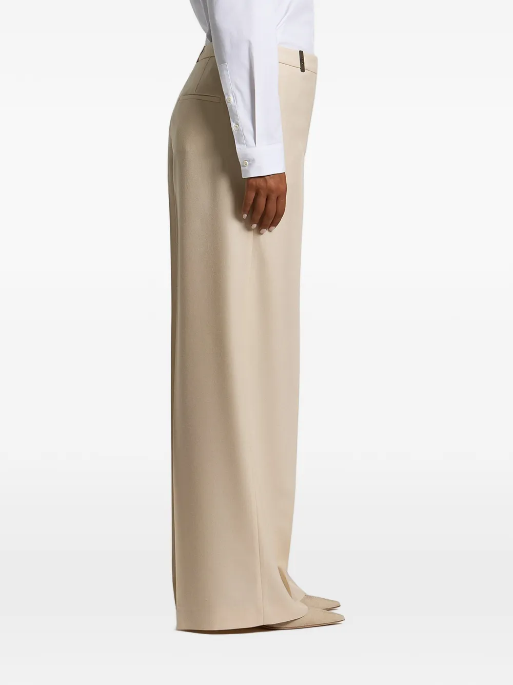 Peserico Pantalon met wijde pijpen Beige