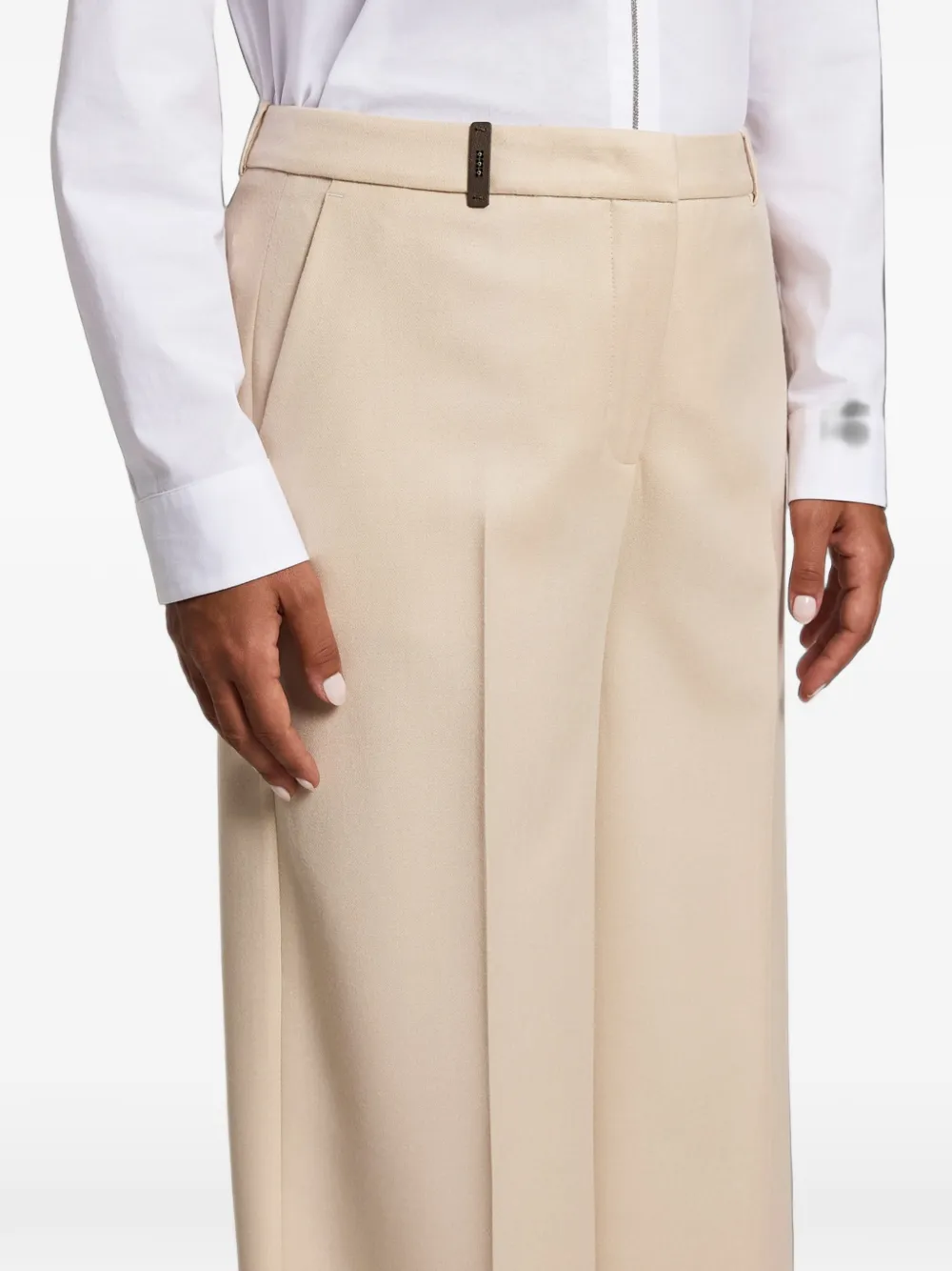 Peserico Pantalon met wijde pijpen Beige