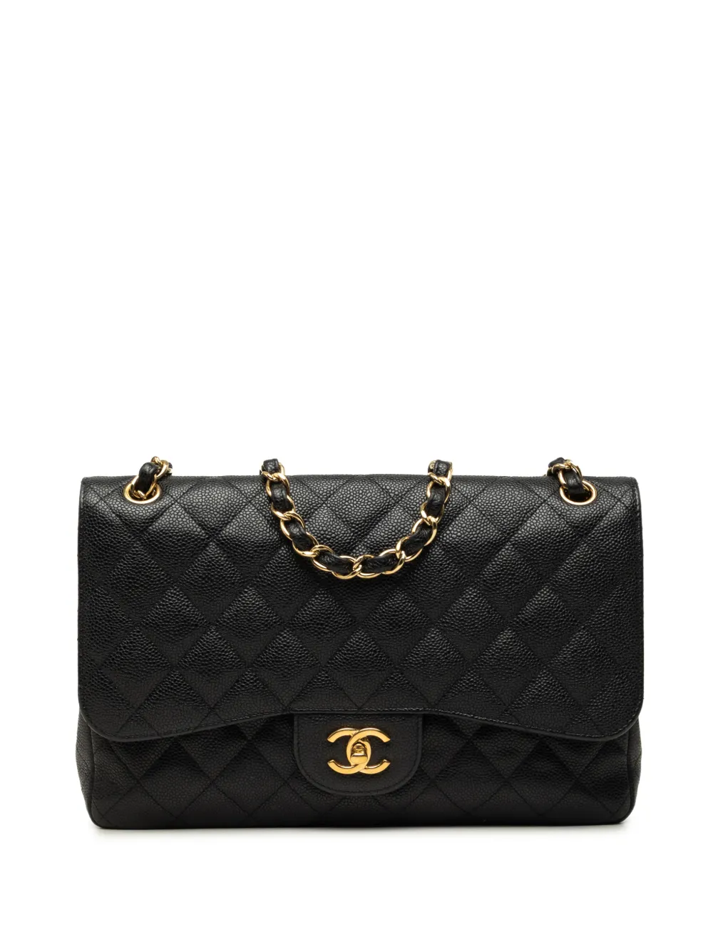 CHANEL Pre-Owned 2012-2013 Jumbo Classic Caviar Double Flap shoulder bag - Nero
