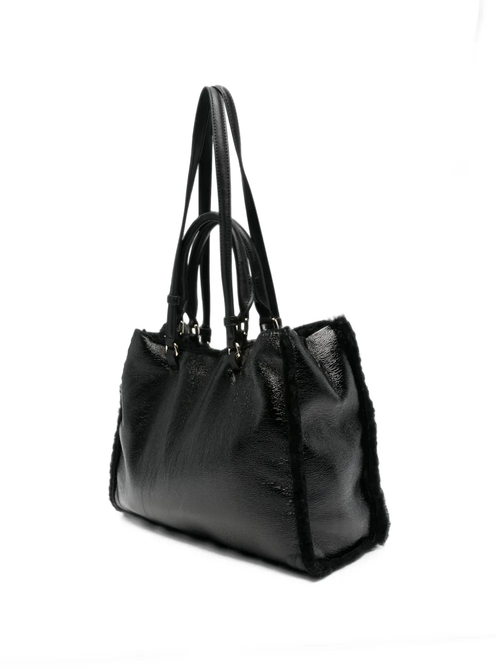 ERMANNO FIRENZE embroidered leather tote bag Zwart