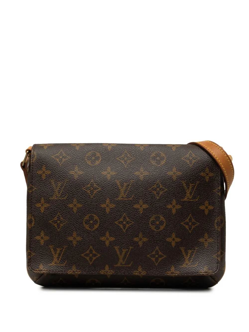 Pre-owned Louis Vuitton 2000 Monogram Musette Tango Short Strap Shoulder Bag In Brown