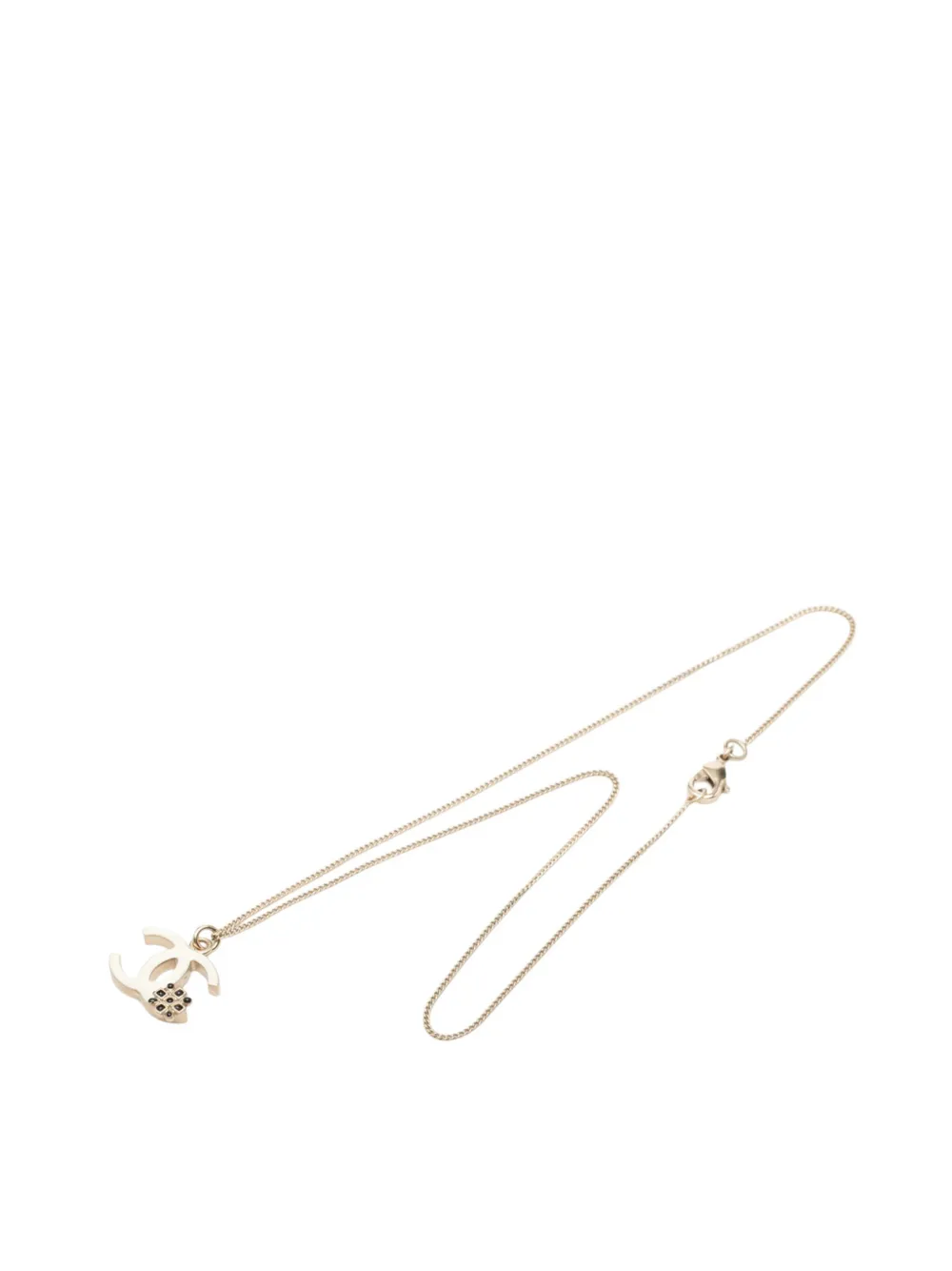 CHANEL Pre-Owned 2008 CC Gold Plated and Enamel Flower Pendant Necklace costume necklace - Oro
