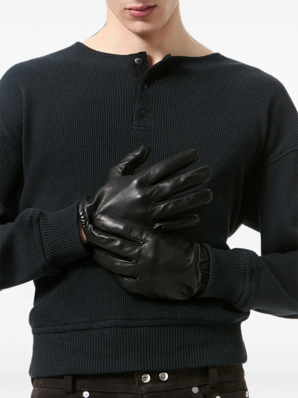 OUR LEGACY Rider leather gloves Zwart