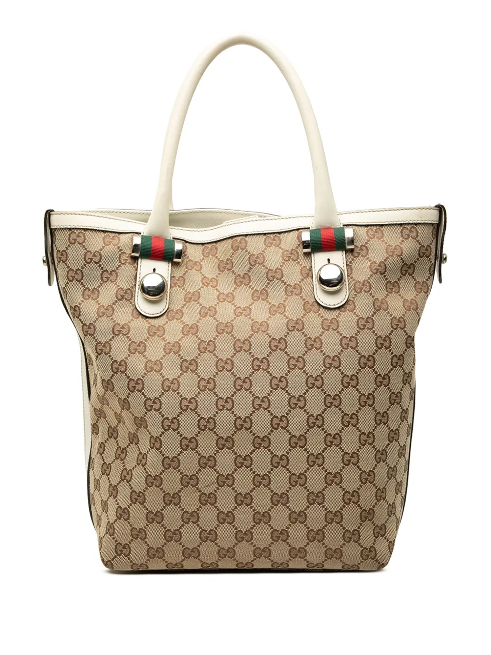 Gucci Pre-Owned 2000-2015 GG Canvas Web Match Ball tote bag - Bianco