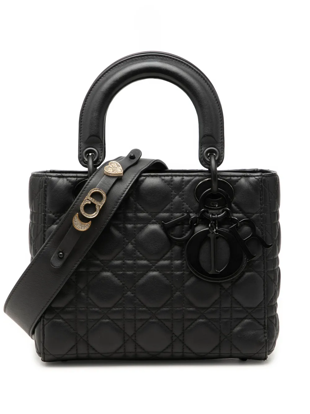 Christian Dior Pre-Owned 2021 kleine Ultra Matte Cannage My ABCDior Lady Dior Satchel-Tasche aus Kalbsleder - Schwarz