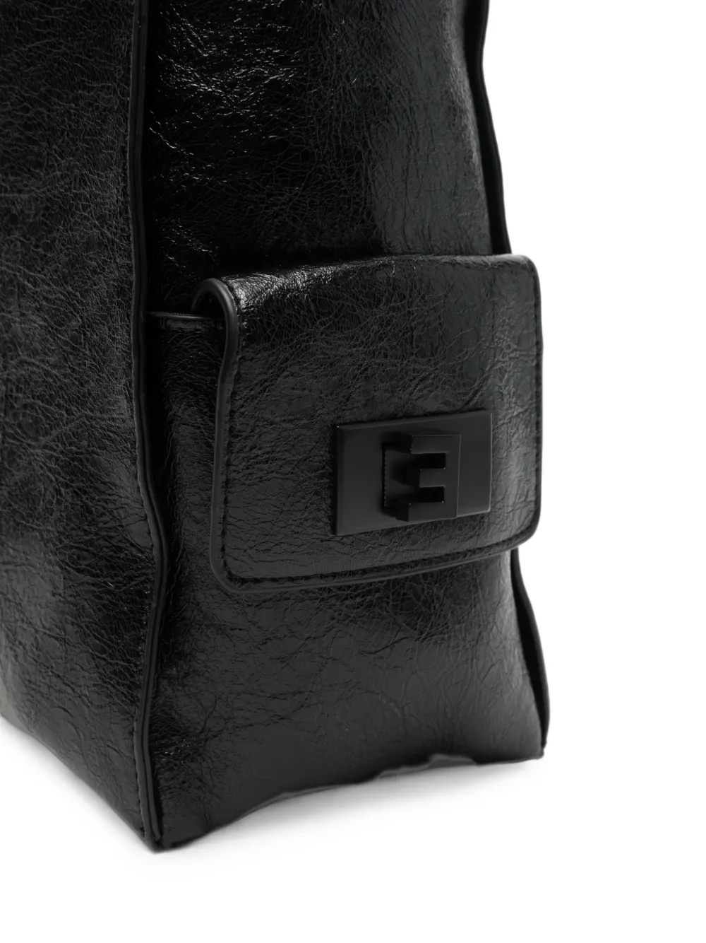 ERMANNO FIRENZE crinkled-leather crossbody bag Zwart