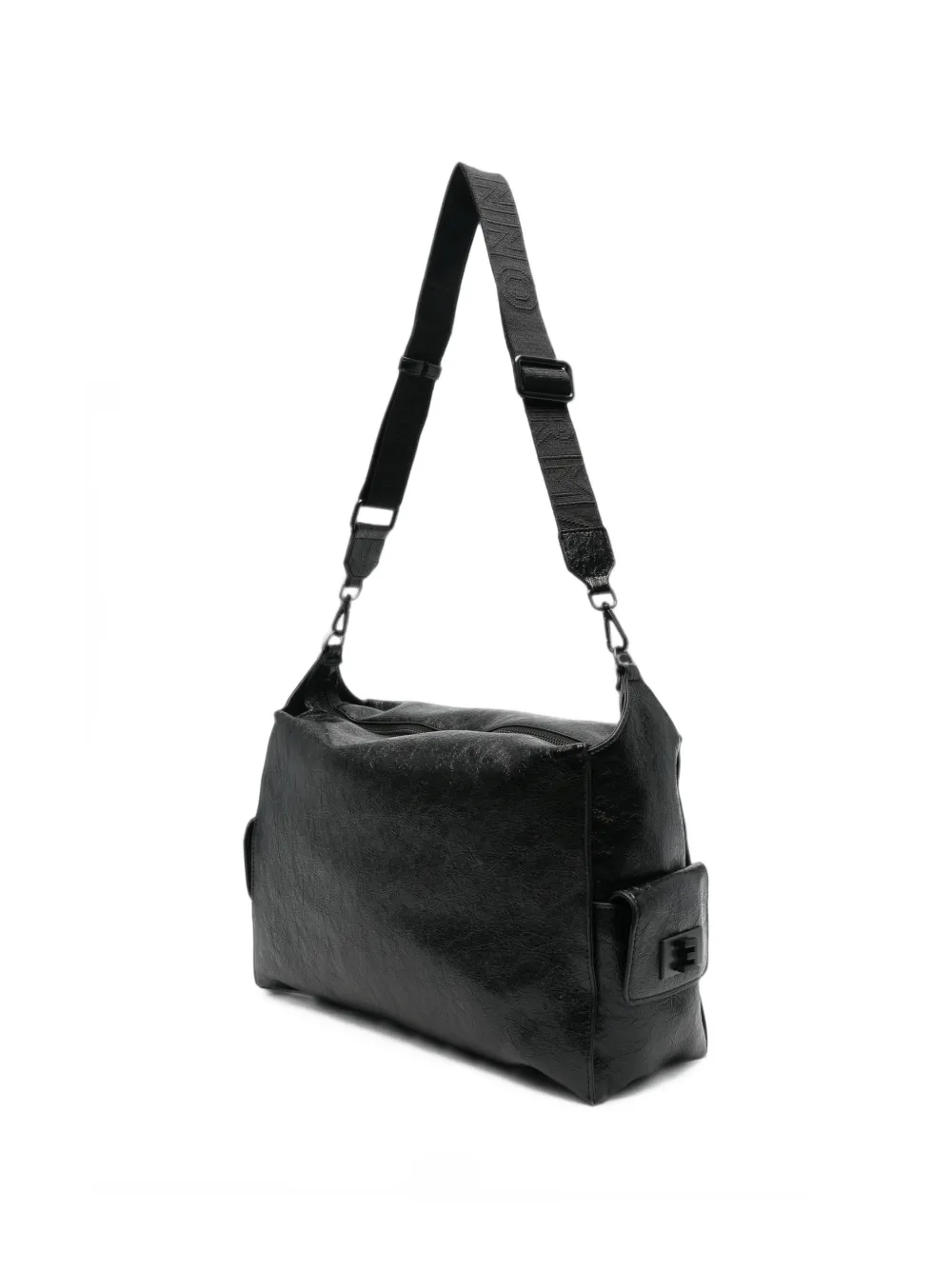 ERMANNO FIRENZE crinkled-leather crossbody bag Zwart