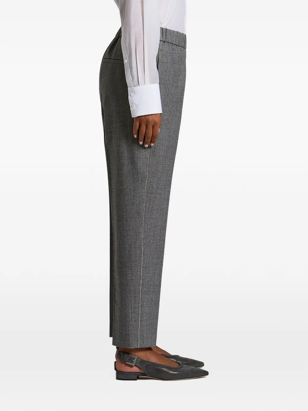 Peserico Plooibroek met elastische taille Grijs