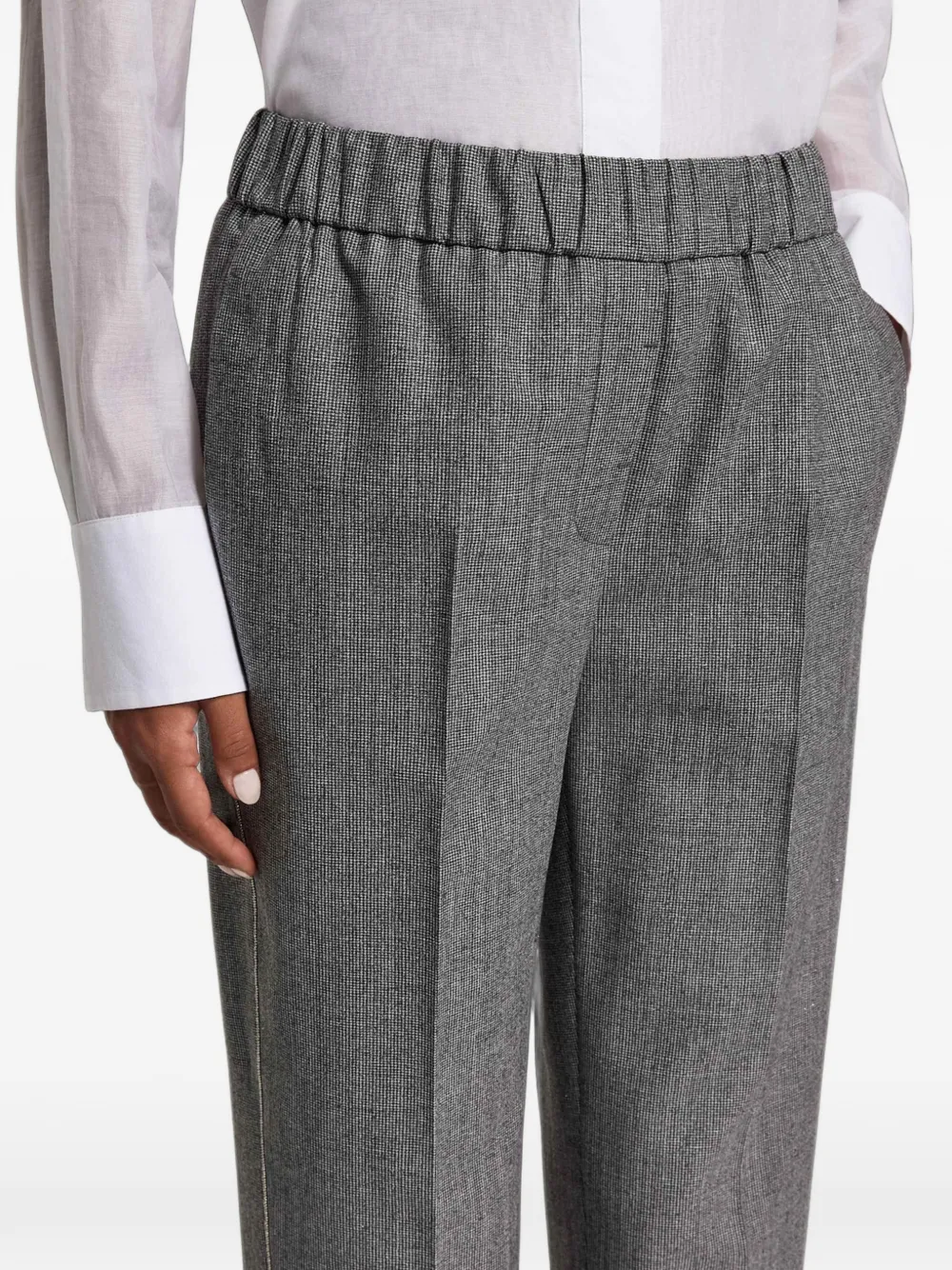 Peserico Plooibroek met elastische taille Grijs