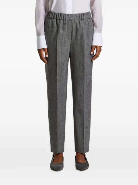 Peserico elasticated-waistband pressed-crease trousers