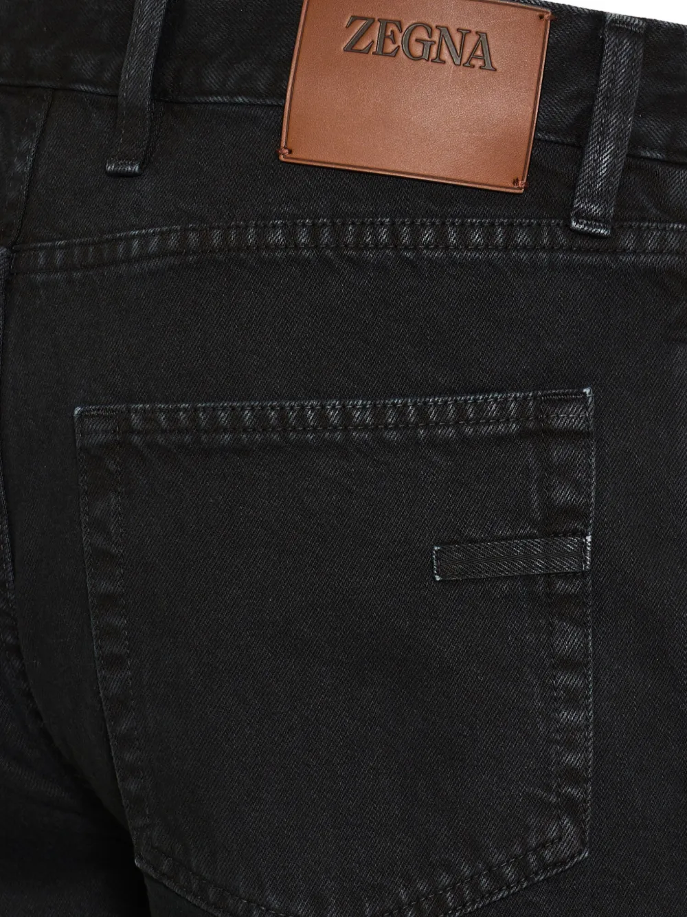 Zegna logo-patch straight-leg jeans Zwart