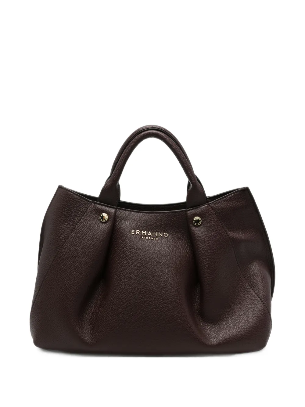 ERMANNO FIRENZE logo-plaque pebbled-leather tote bag - Marrone