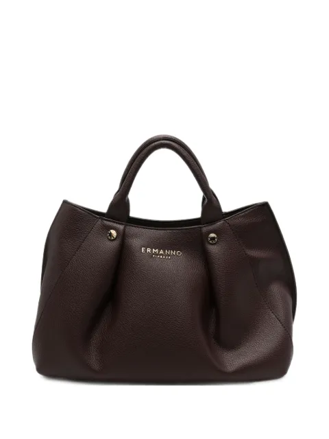 ERMANNO FIRENZE  logo-plaque pebbled-leather tote bag