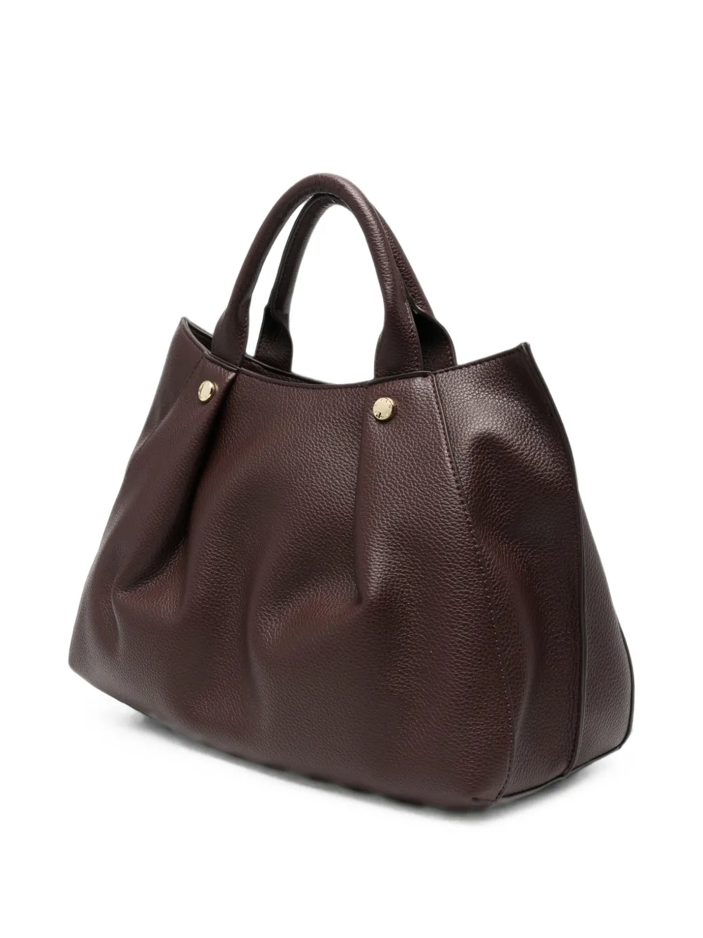 ERMANNO FIRENZE Shopper van bewerkt leer met logoplakkaat Bruin