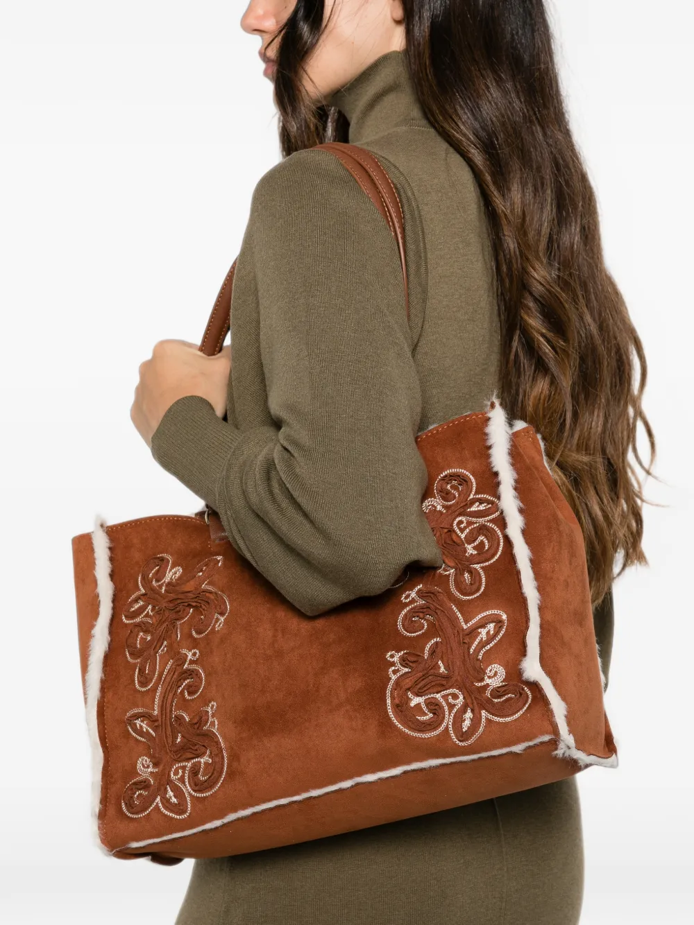 ERMANNO FIRENZE small embroidered tote bag Bruin