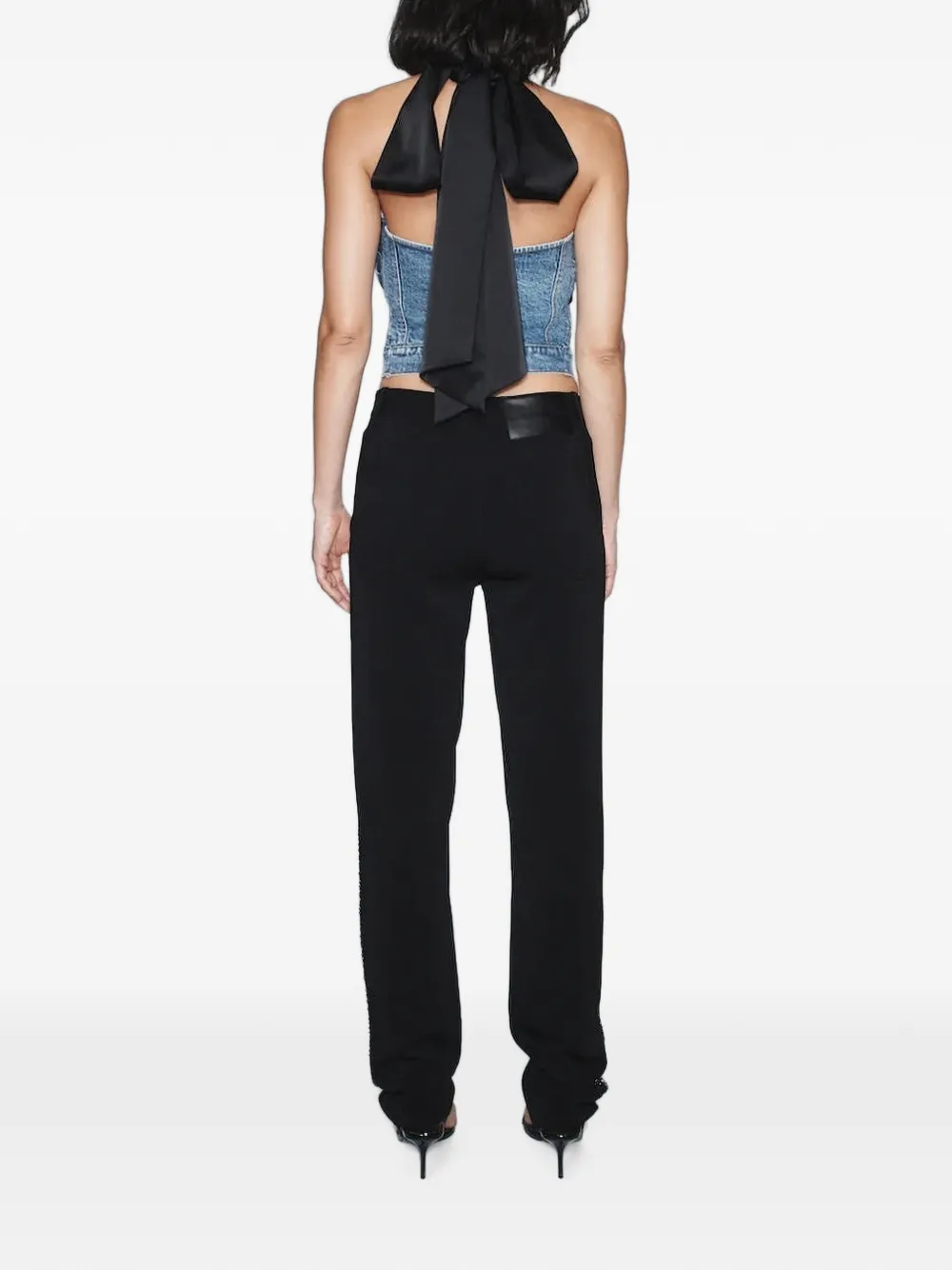 Hellessy Toni broek met trekkoordtaille en pailletten Zwart