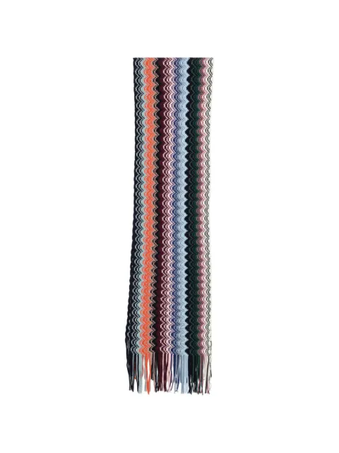 Missoni zigzag-knit fringed scarf