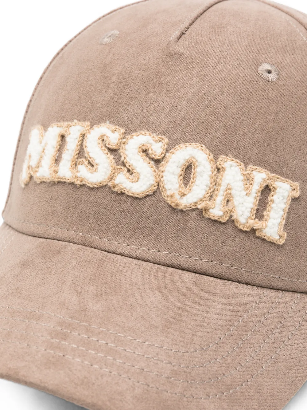 Missoni Honkbalpet met klittenband en logo-patch Beige