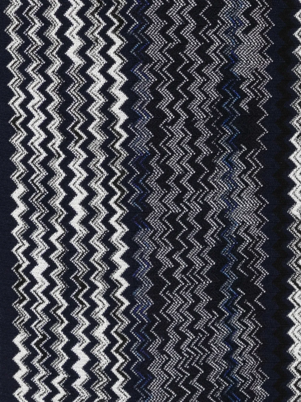 Missoni Zigzag-knit Fringed Scarf in Blue, view 2