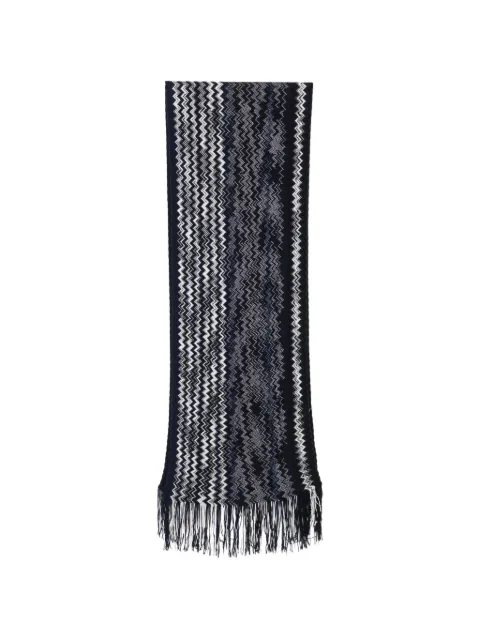 Missoni zigzag-knit fringed scarf