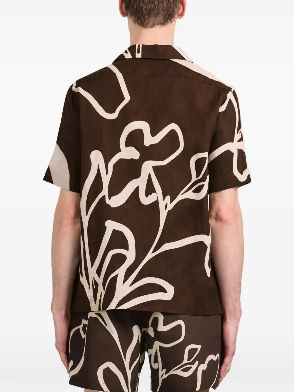 Frescobol Carioca Overhemd met abstracte print Bruin