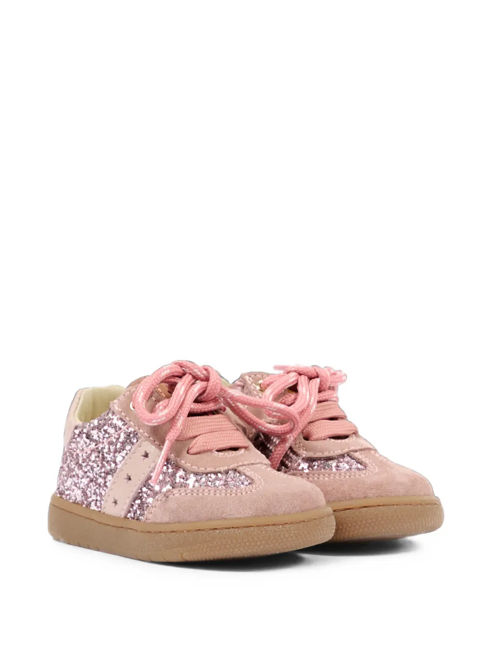 Walkey glittered star-detail sneakers - Rosa