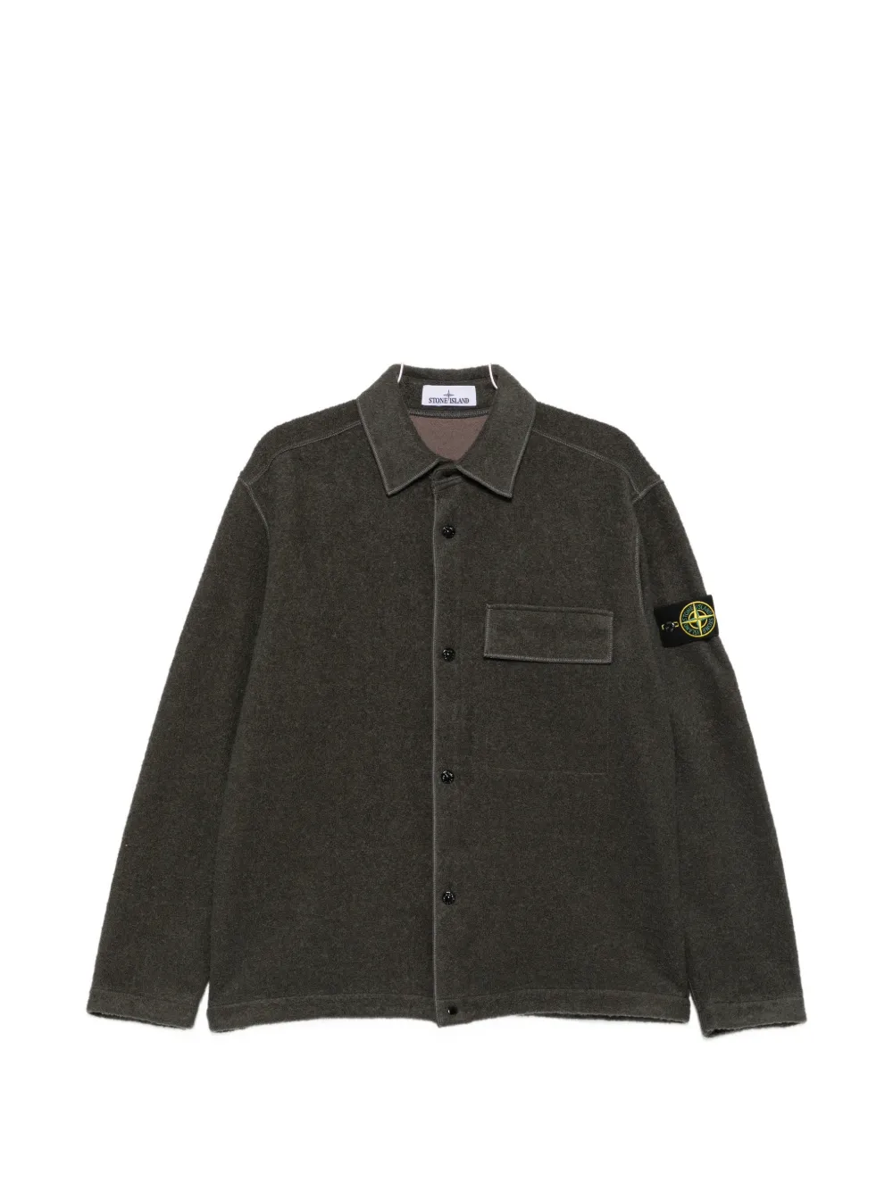 Stone Island logo-patch shirt jacket - Grigio