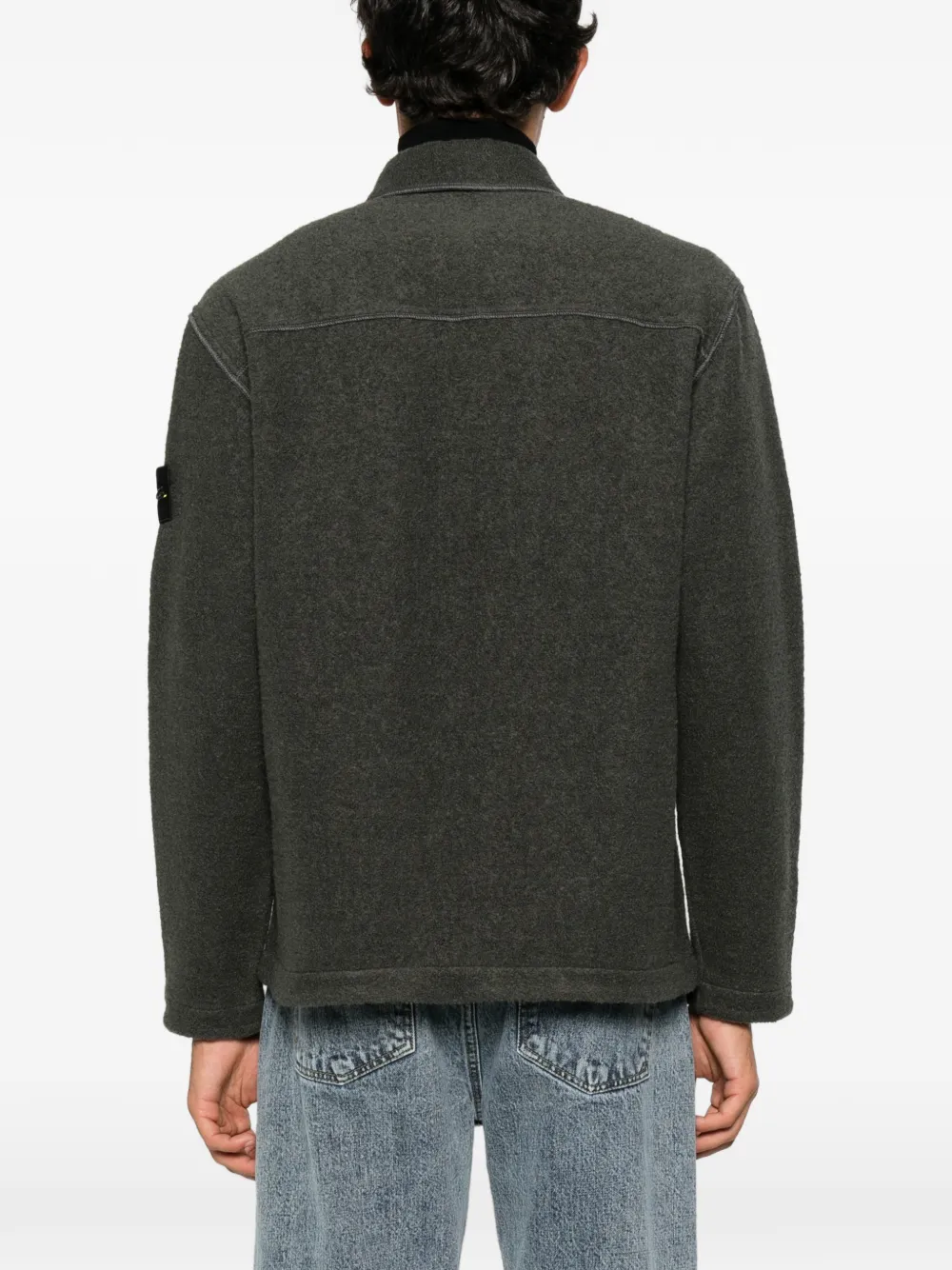 Stone Island Shirtjack met logopatch Grijs