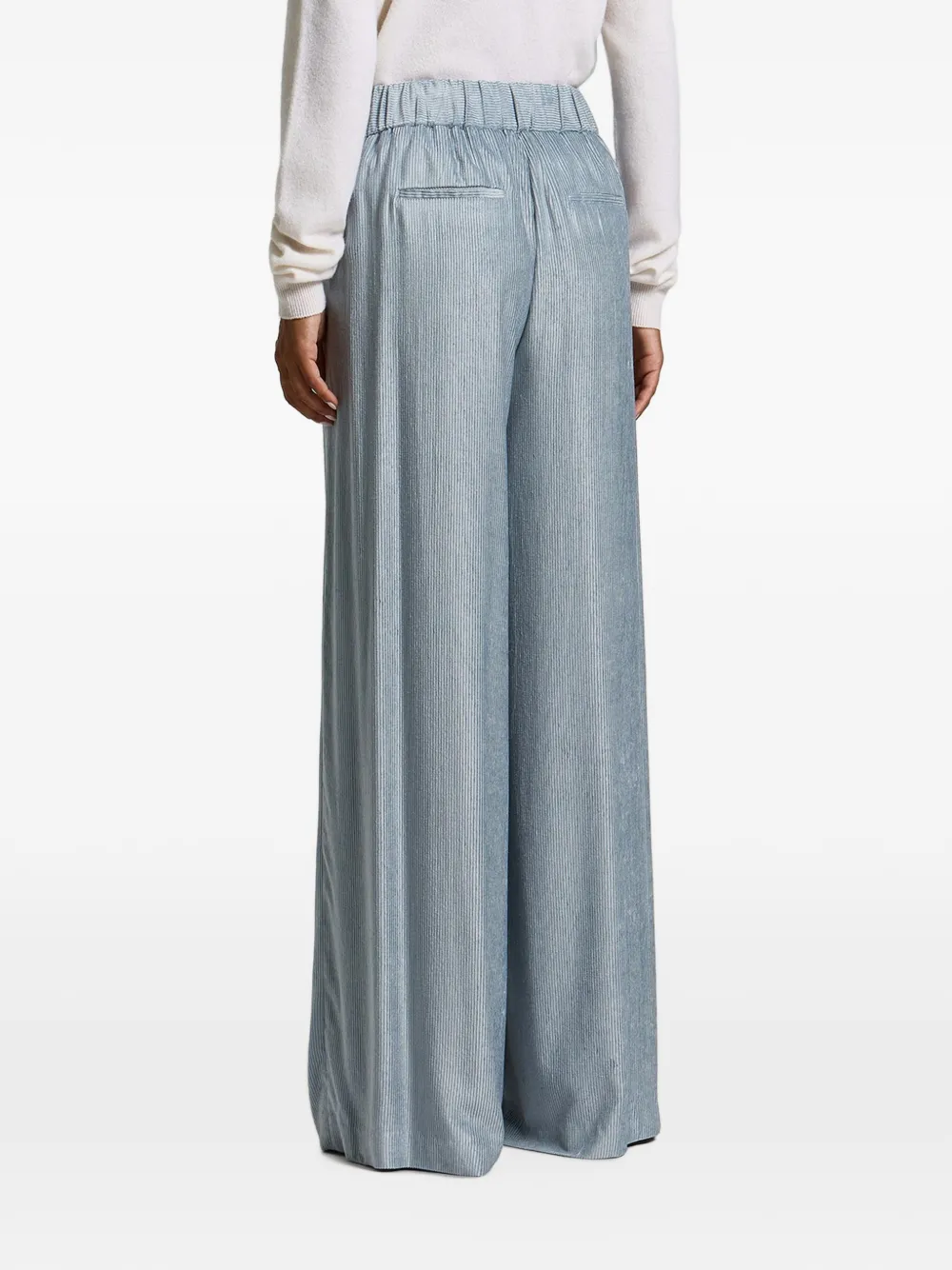 Peserico plissé-effect wide-leg trousers Blauw
