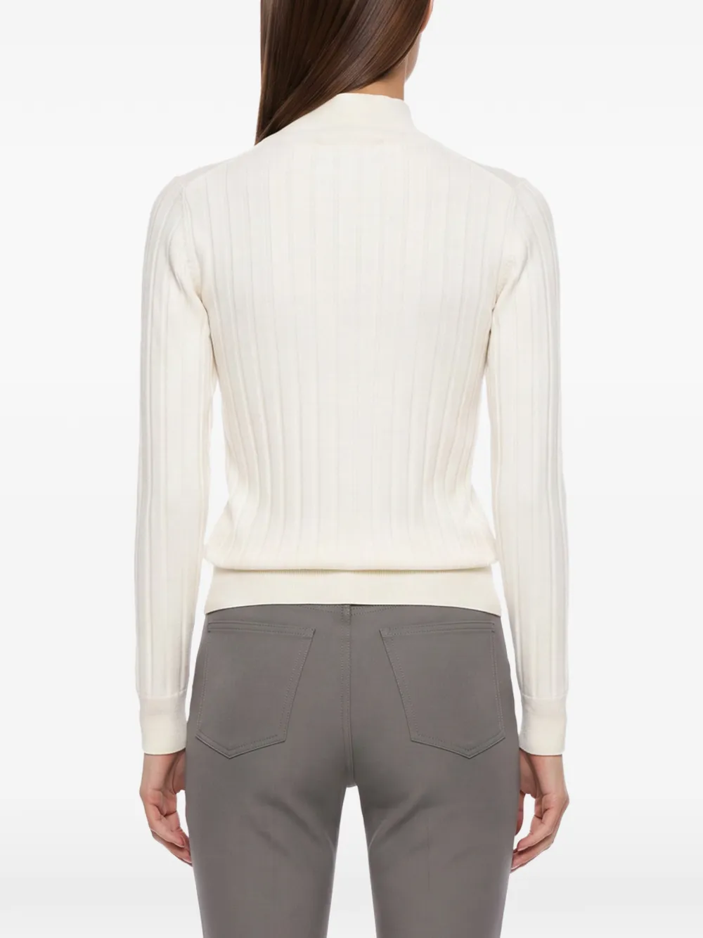 Tagliatore Ribbed-knit High-neck Sweater in Neutrals, view 4