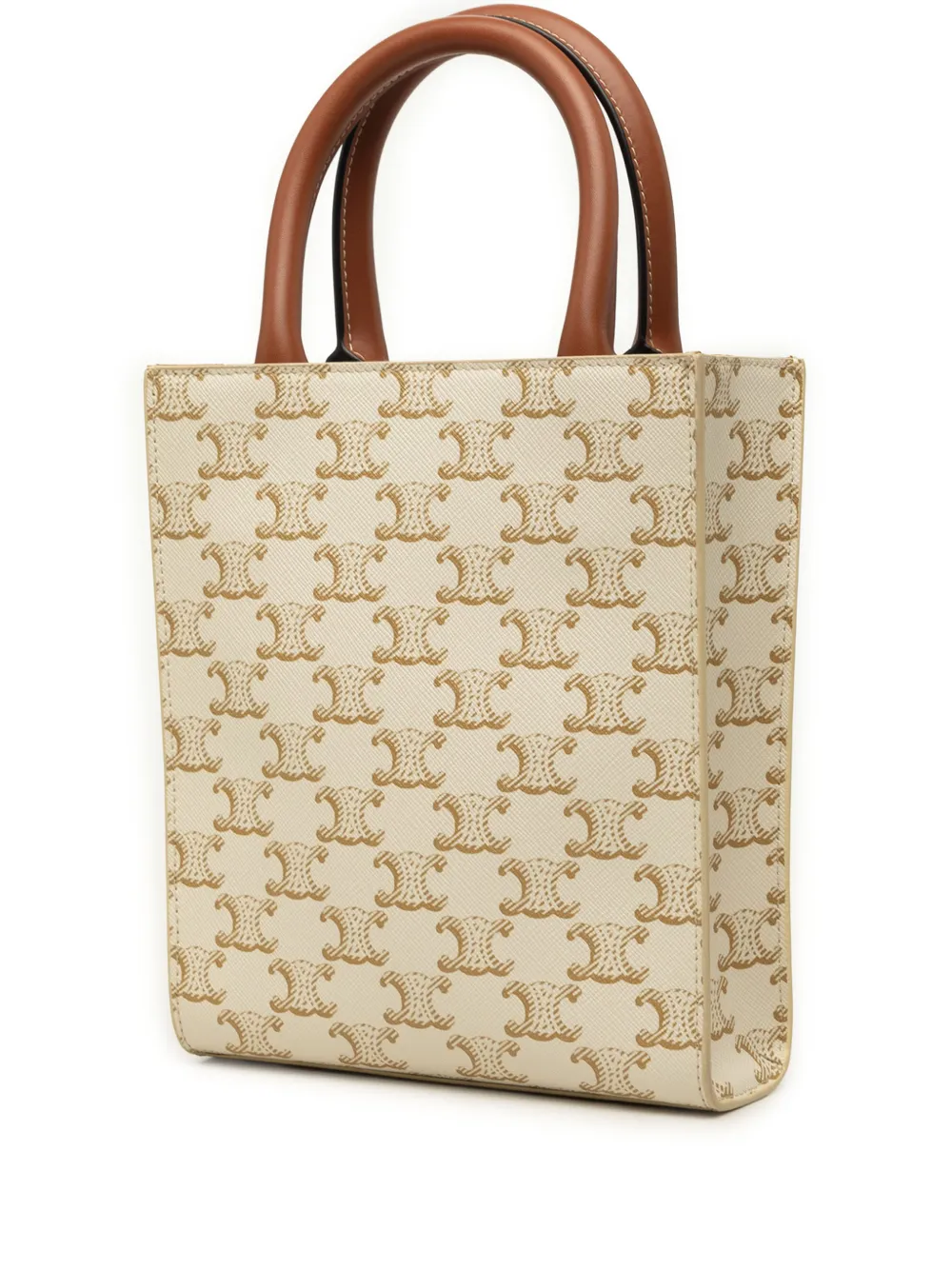 Celine Pre-Owned 2023 Triomphe Vertical Cabas gecoate canvas mini-tas Wit