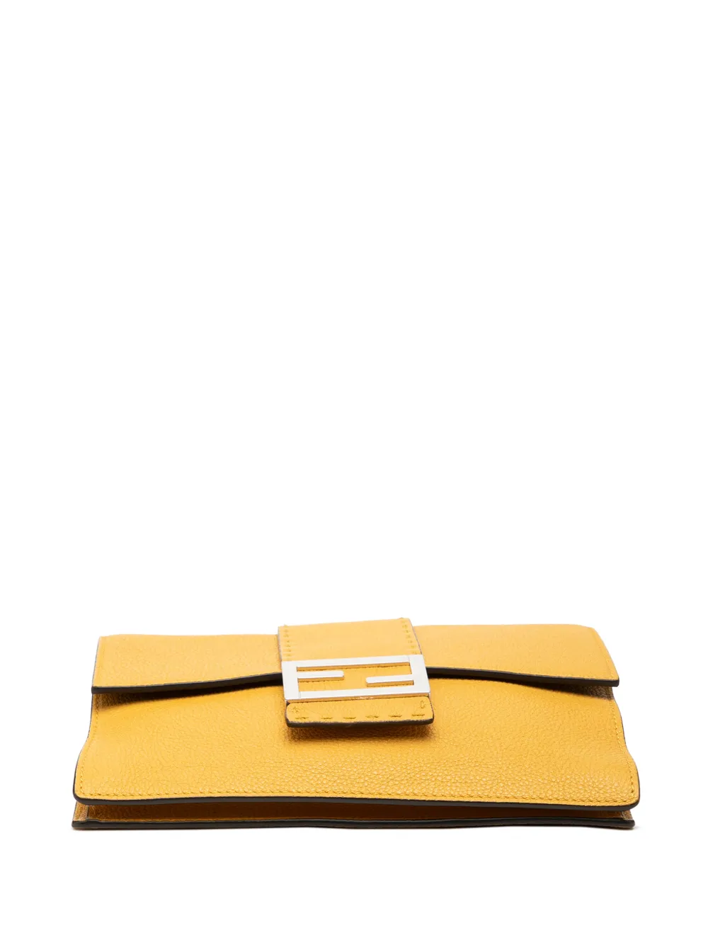 Fendi Pre-Owned 2010-2026 Selleria Flat Baguette leren crossbodytas Geel
