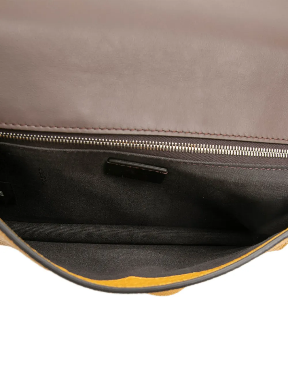 Fendi Pre-Owned 2010-2026 Selleria Flat Baguette leren crossbodytas Geel