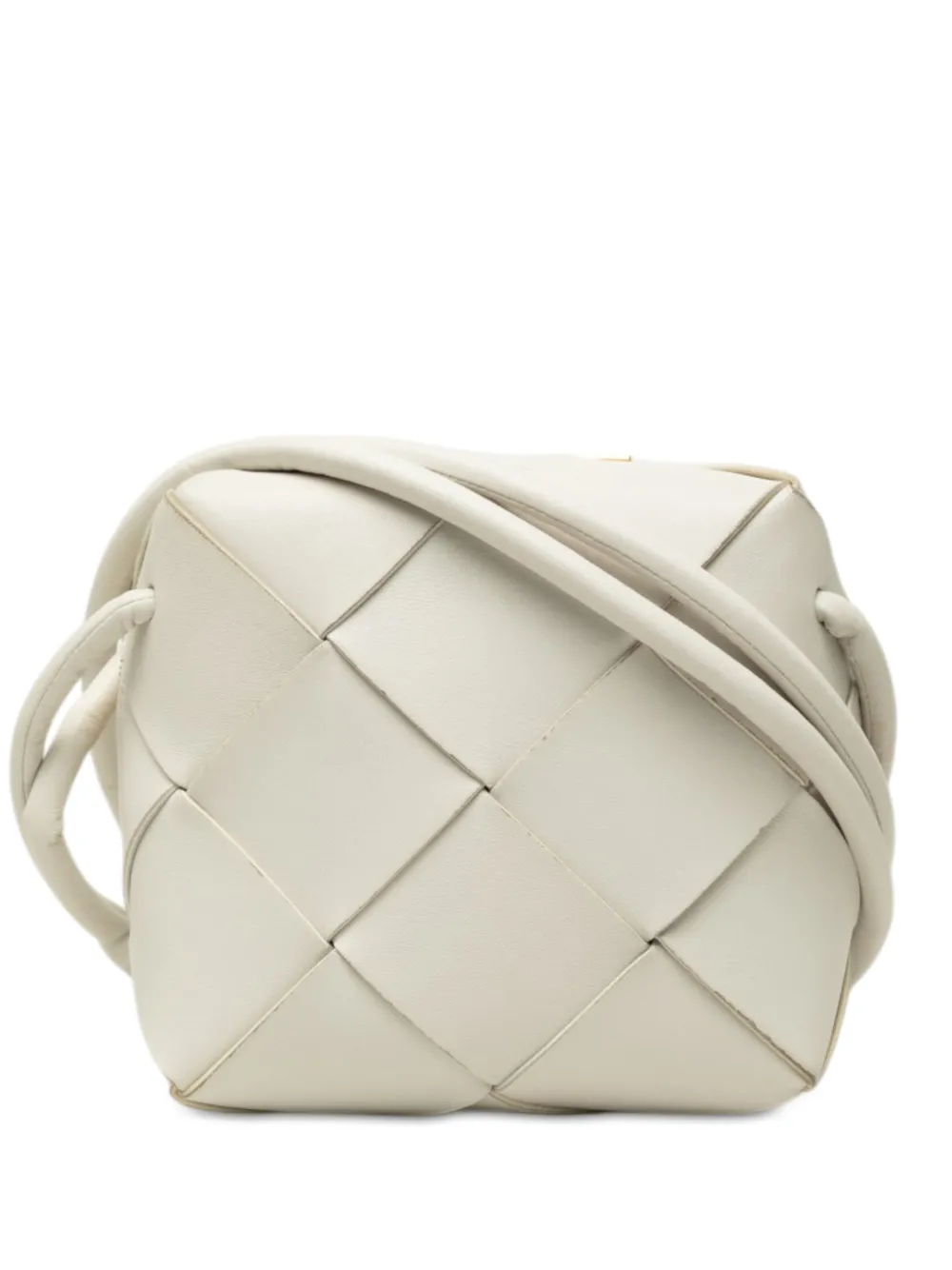 Bottega Veneta Pre-Owned 2012-2026 Mini Lambskin Intrecciato Cassette Camera Bag crossbody bag - Bianco
