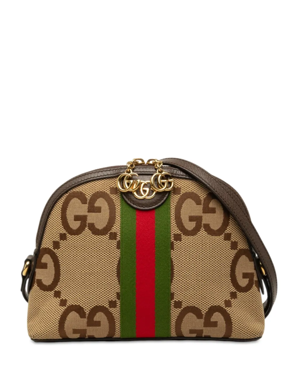 Gucci Pre-Owned 2016-2026 Small Jumbo GG Canvas Web Ophidia Dome crossbody bag - Toni neutri