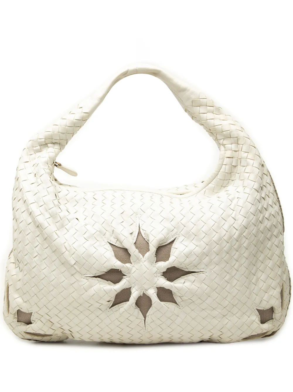Bottega Veneta Pre-Owned 2007-2011 Large Nappa Intrecciato Flower Veneta hobo bag - Bianco