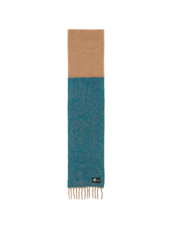 Paul Smith Colour-block Fringed Scarf in Blue