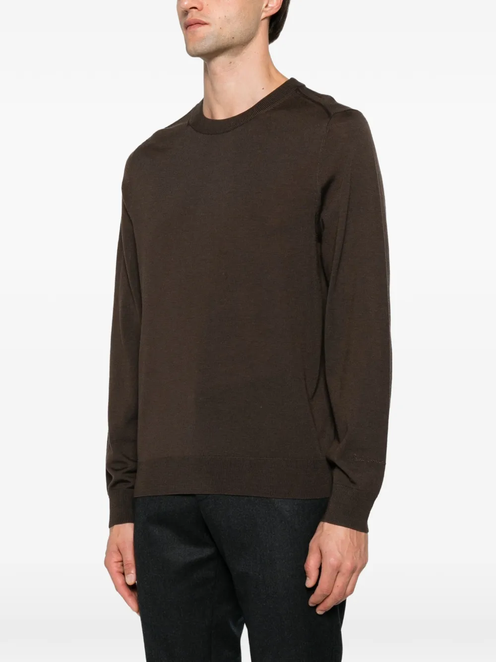 Paul Smith Trui van merinowol met ronde hals Bruin