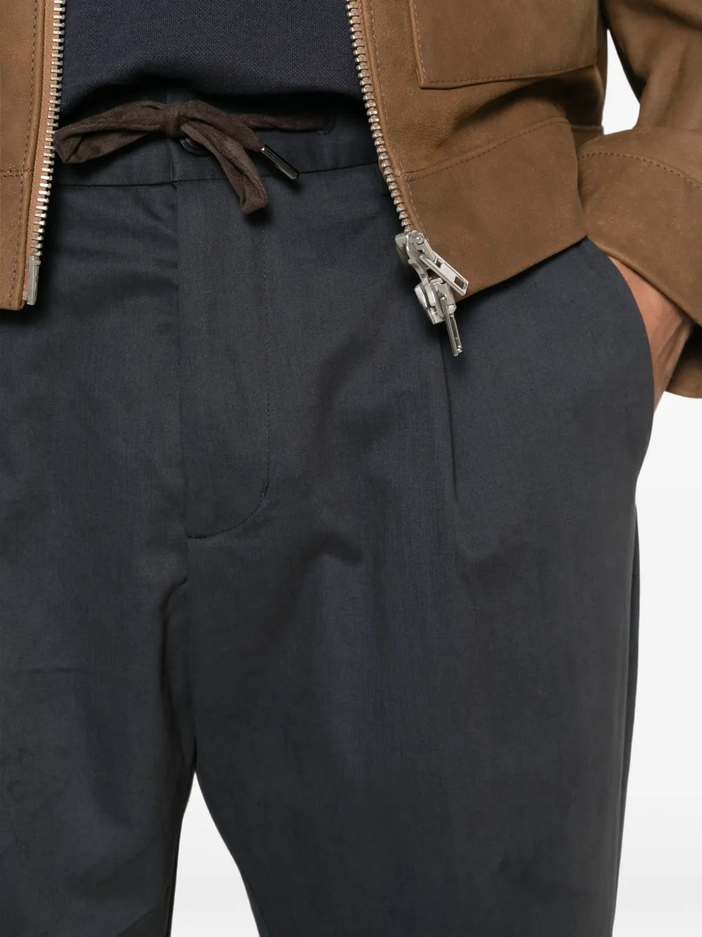 Herno Plooibroek met trekkoordtaille Blauw