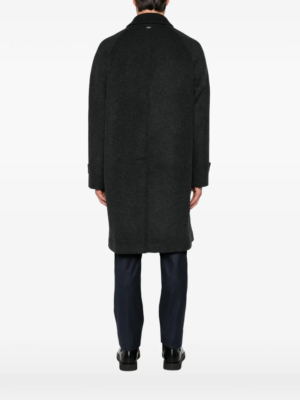 Herno button-fastening wool-blend coat Grijs