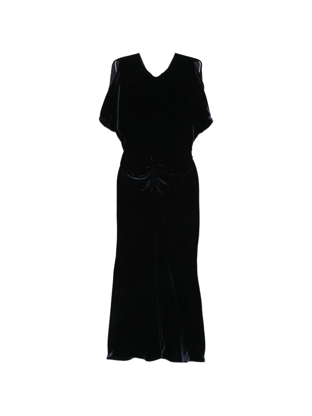 Victoria Beckham Bela ruched velvet midi dress