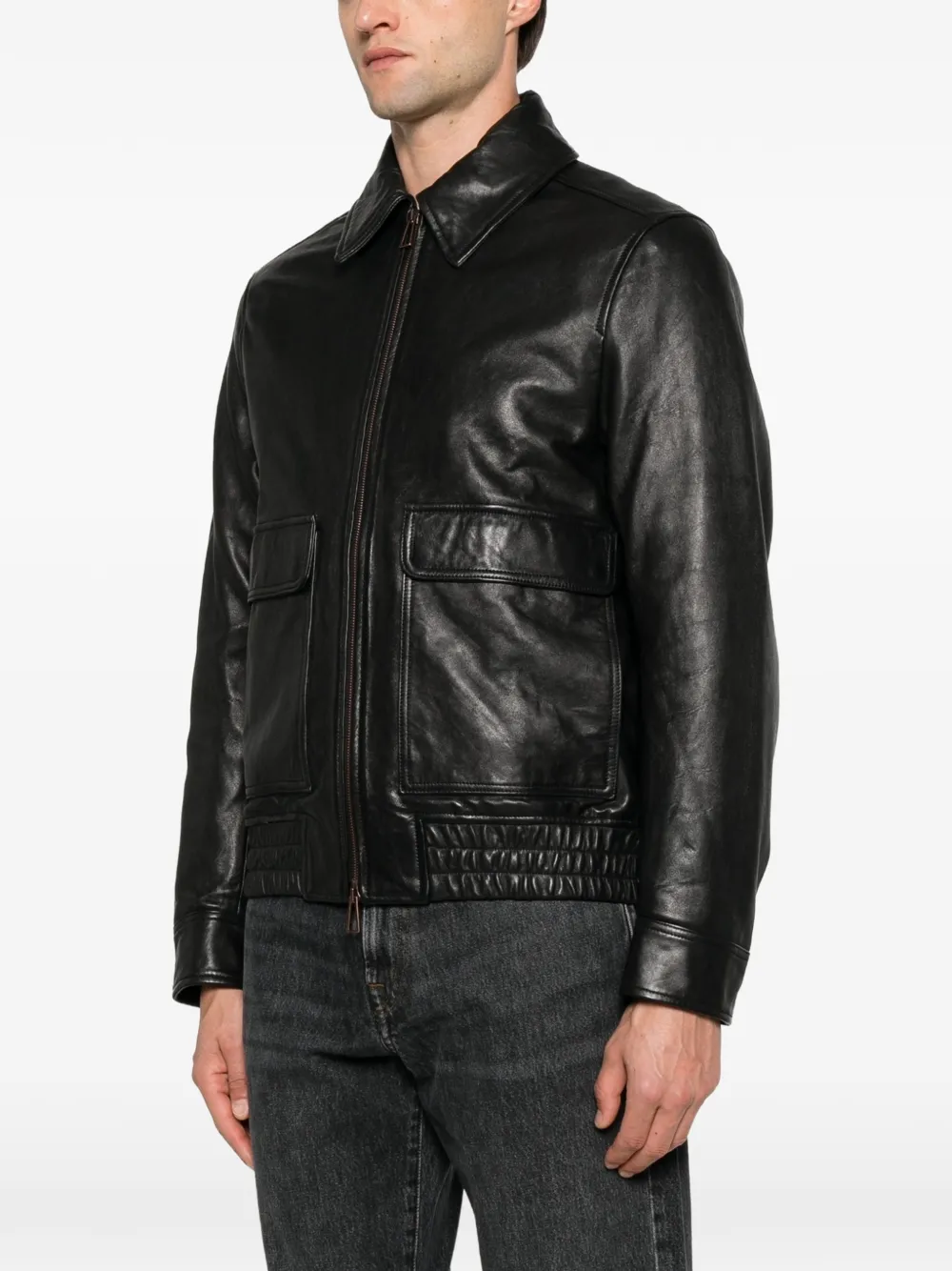 PS Paul Smith Leren jack Zwart