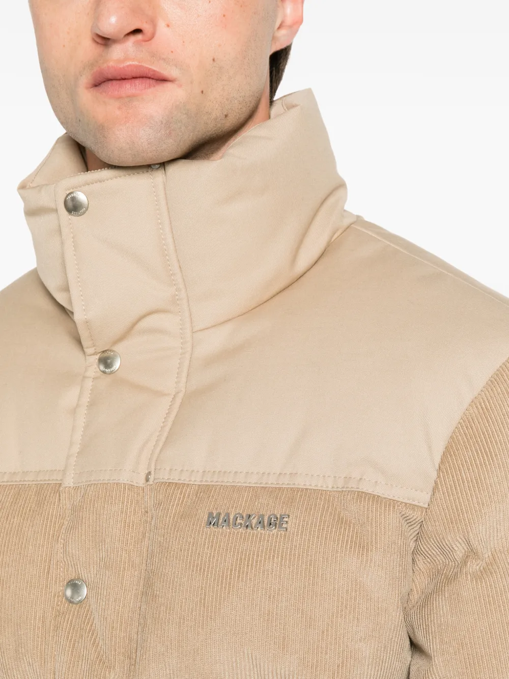 Mackage Gewatteerd ribfluweel jack Beige
