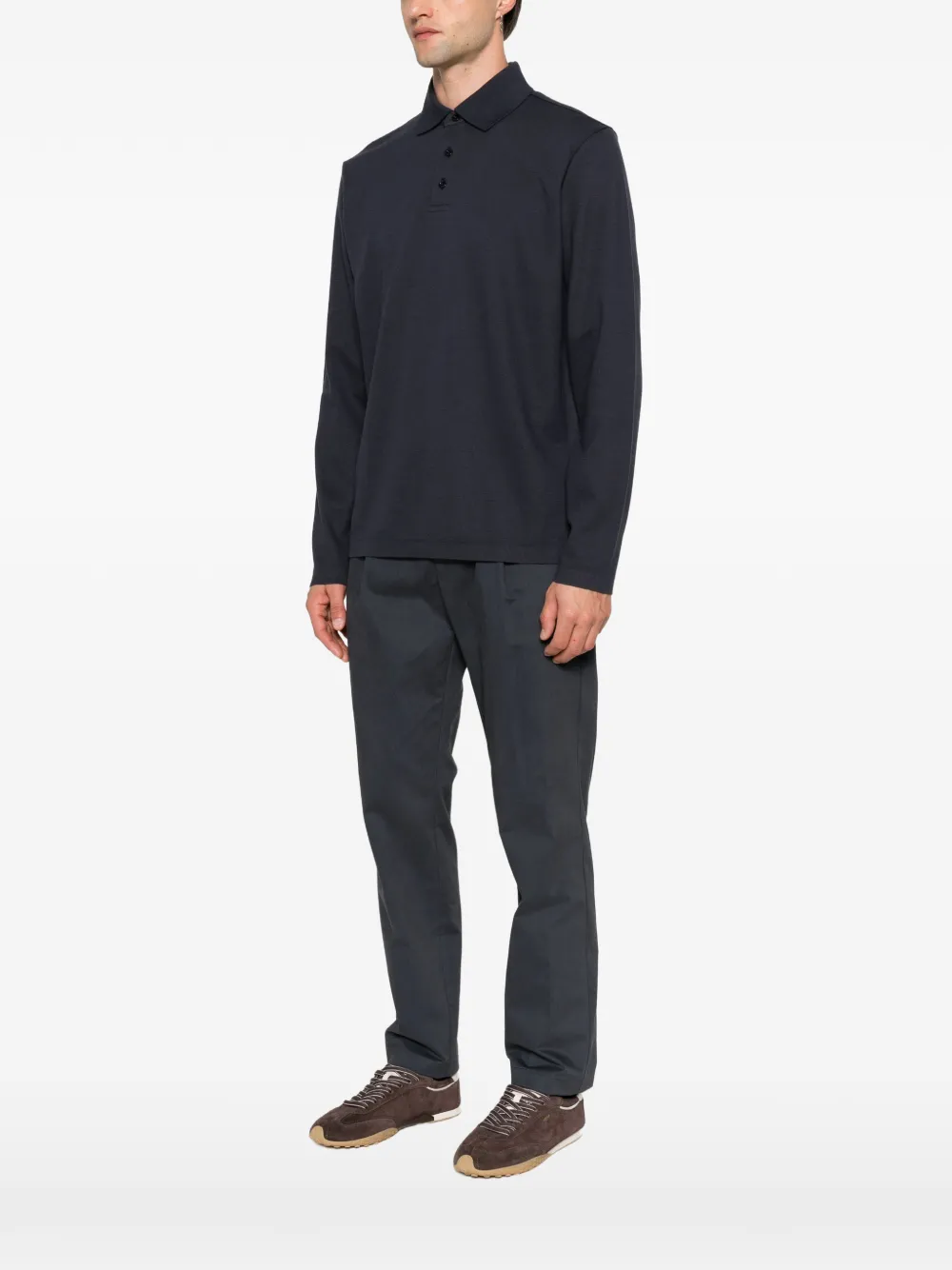 Herno Poloshirt met lange mouwen Blauw