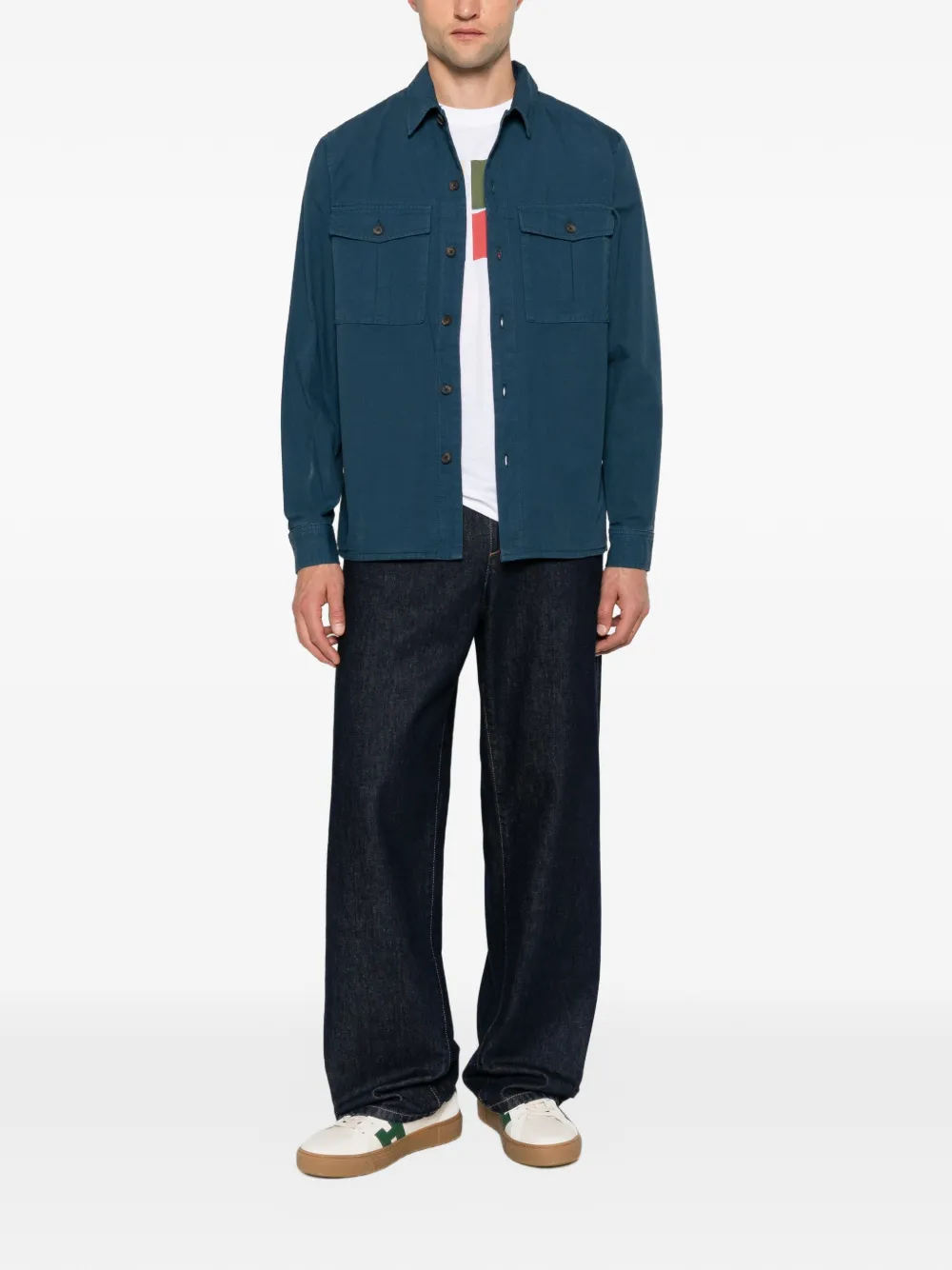 PS Paul Smith Shirtjack van biologisch katoen Blauw