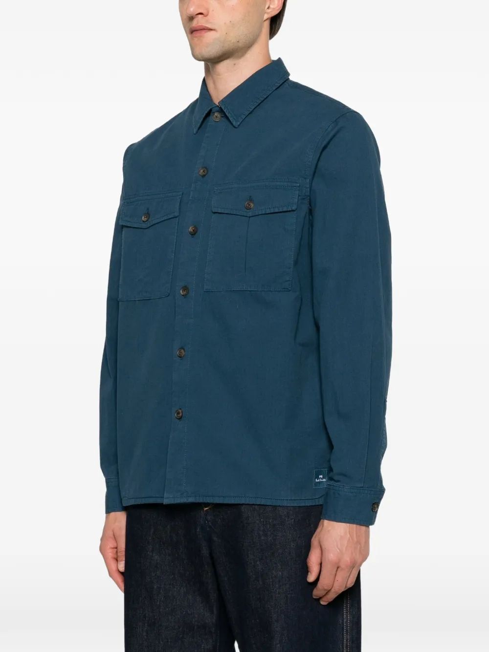 PS Paul Smith Shirtjack van biologisch katoen Blauw